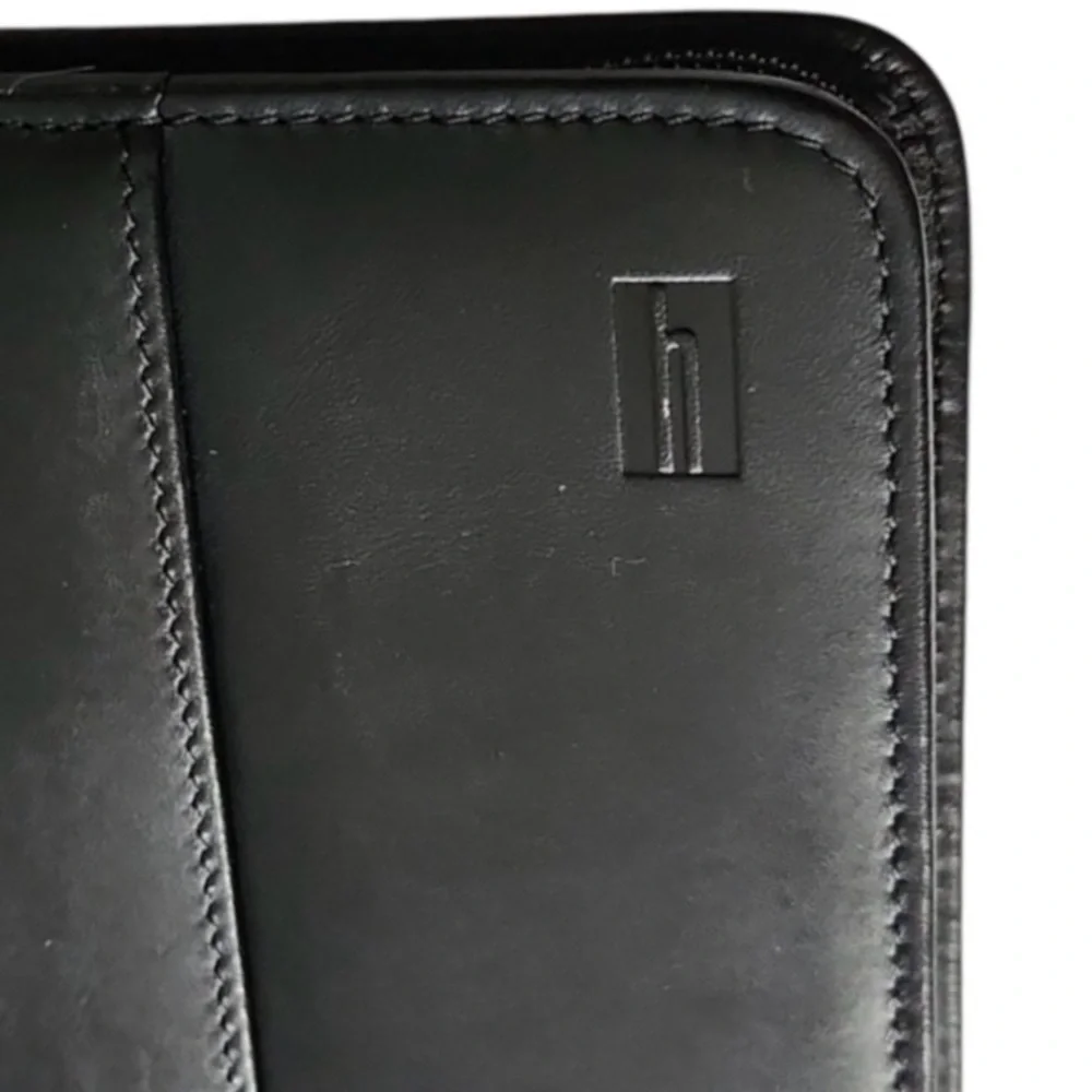 Hartmann Zip Around Black Genuine Leather Planner Organizer